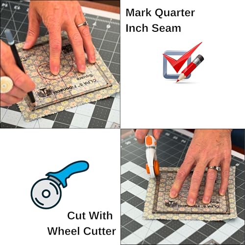 10" Square Templates, for Quilting and English Paper Piecing | Australian Designed and Made; Clear flexible PETG; fabric marking guide; patchwork block layout; reusable craft stencil - style: 10" Square
