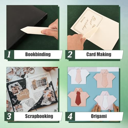 Lineco Genuine Bone Folder Large 8" x 1", Used for Bookbinding | Great for Scoring, Folding and Creasing Paper Projects, Scrapbooking, Cards, DIY. Ideal for Leather, Handmade Crafts