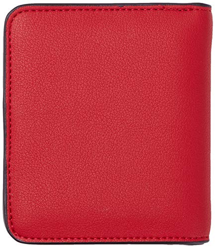 Toughergun Women’s Small Slim Leather Wallet with RFID Protection, Compact Bifold Mini Purse with Clear ID Window - color: 10 ReNapa Red Classic