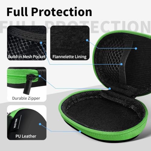 1 Pack Oval Earbud Case Storage Bag with Carabiner, Green | Portable EVA Carrying Case, For Wired/Wireless Headphones, SD Card Storage, Camera Chip - color: D3-oval green