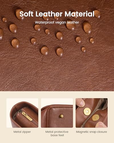 LOVEVOOK Laptop Tote for Women - 15.6 Inch Faux Leather Laptop Bag with Clutch, Large Capacity Office Purse Computer - color: Yellow & Brown, size: 15.6 inch