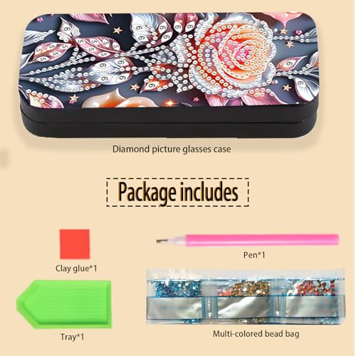 Diamond Painting Eye Glasses Case - color: Flower 3