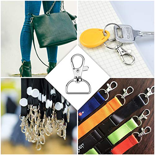 Enenes Swivel Clasp Hooks 30 PCS, 3/4 Inch Lobster Clasps with D Rings - color: Silver