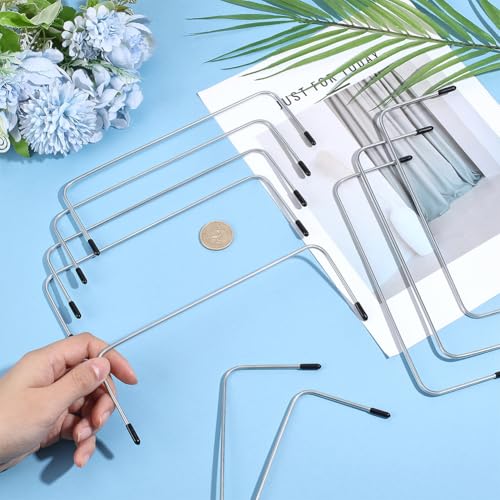 CRAFTYMELODY 10Pcs Metal Internal Wire Frames Handbag Purse Frame Rectangle Internal Bag Frame Hardware for Lunch Bag Purse Backpack Wallet DIY Sewing and Crafting Making Supplies Platinum - size: 73x200x3mm