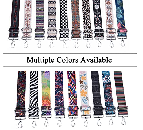 Wide Purse Strap Adjustable Replacement Crossbody Bag Strap Silver Hardware Shoulder Straps - color: Silver Hardware-pattern-purse Strap Tree-013