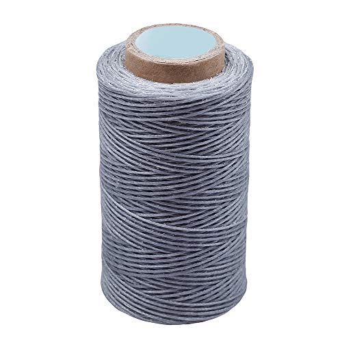 284Yards Waxed Thread for Leather, 0.8mm Waxed Linen Thread, Wax String | Waxed Thread for Bookbinding, Upholstery Thread Heavy Duty, Wax String for Leather Craft DIY/Bookbinding/Shoe Repairing - color: Light Gray