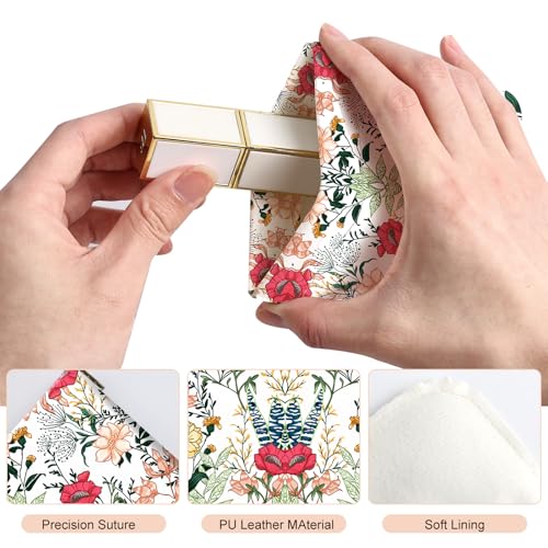 2Pcs PU Leather Small Squeeze Coin Purse Pouch Mini coin Bag Unique And Cute Wallet Cosmetic Bags Change Bag For Women Girls Men （Red and pink flowers - color: Red and pink flowers