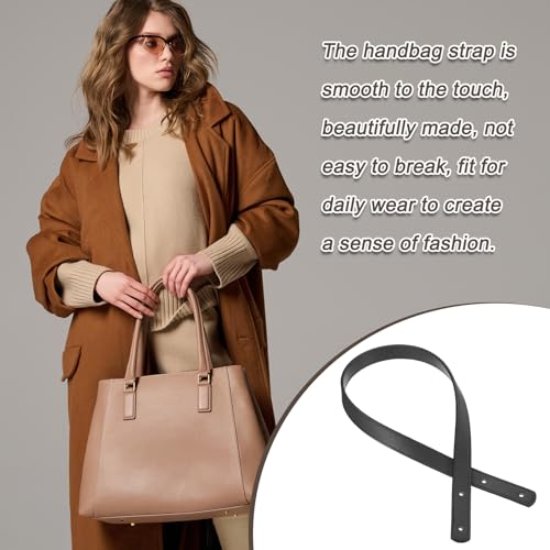 MECCANIXITY 2pcs 24 Inch (60cm) PU Leather Purse Handle, Sew On Shoulder Purse Straps Handbag Belt Band Bag Handle Bag Strap Replacement for Wallet Tote Making, Black - color: Black, size: 24 Inch
