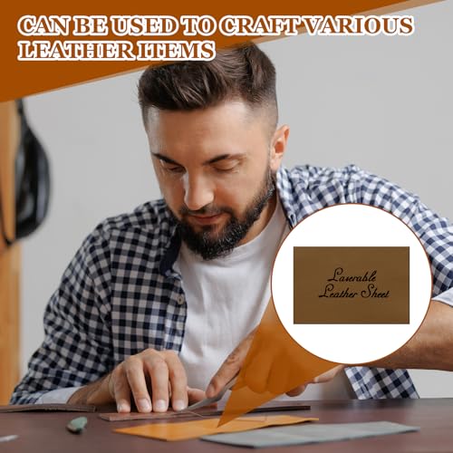 HARFINGTON Laserable Leather Sheets 18" x 12" x 0.04" Non-Adhesive Engraving Leatherette Sheets Laserable Leather Hat Patch for DIY Caps Jackets Backpacks Clothing, Dark Brown/Black - color: Dark Brown/Black