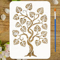 FINGERINSPIRE Abstract Tree Stencils with a Brush 11.7x8.3Inch Curly Tree Painting Stencils Reusable Tree Stencil Plant Themes PET Template for Wood Floor Tile Wall Fabric Furniture DIY - color: Abstract Tree
