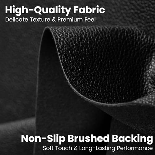 Marine Vinyl Fabric, Upholstery Faux Leather Fabric by The Yard, 1.05mm Lychee Texture Leather Sheets for Sofa Chairs Handbags Hair Bows Earrings Crafts (1 Foot 12''X 54'', Black) - color: Black, size: 1 Foot