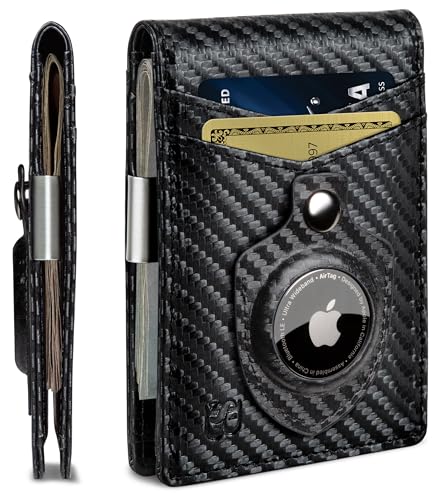 SERMAN BRANDS Money Clip Wallet - Mens Wallets slim Front Pocket RFID Blocking Card Holder Minimalist Mini Bifold - color: Modern Black Transformer Air