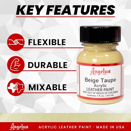 Angelus Acrylic Leather Paint, 1 oz, Beige Taupe - color: Beige Taupe, size: 1 Fl Oz (Pack of 1)