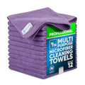 MW Pro Microfiber Cleaning Cloth | Purple | 12 Pack | 16” x 16” | All Purpose Microfiber Towels - Clean, Dust, Polish, Scrub, Absorbent - color: Purple