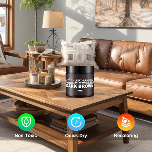 STARTSO WORLD Leather Recoloring Balm, Tan Leather Repair Kit for Furniture, Leather Dye, Leather Color Restorer for Couches, Leather Couch Paint | Repair, Restore Faded & Scratched Leather