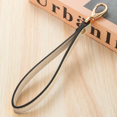 Genuine Leather Wristlet Strap - Universal Hand Lanyard Replacement - color: Gold - Gold