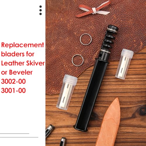 3002-00 Leather Replacement Blades - High Carbon Stainless Steel, Sharp & Durable - Compatible with Tandy Super Skiver 3025-00 & Safety Beveler 3001-00 - 20 Pack