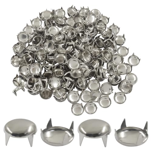 Seimneire 200 PCS Silver 10mm Round Pyramid Studs