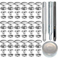 72pcs 15MM Stainless Steel Fastener Snap Press Stud Button for Marine Boat Canvas with Punching Set Tool Kit Silver (4 Components, 18pcs for Each) - color: Silver with Tools