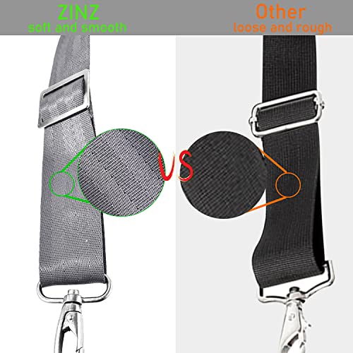 ZINZ 77 Inch Shoulder Strap Univesal Bag Strap with Fixed Pad Ultra Thick Plus Long & Breathable Cushion, Replacement Strap for Bags,Gray - color: Gray