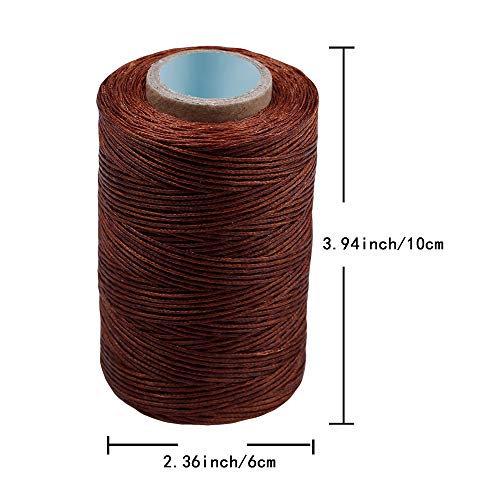 284Yards Leather Sewing Waxed Thread, 0.8mm Waxed Thread for Bookbinding | Waxed Thread for Bookbinding, Upholstery Thread Heavy Duty, Wax String for Leather Craft DIY/Bookbinding/Shoe Repairing - color: Light Yellow
