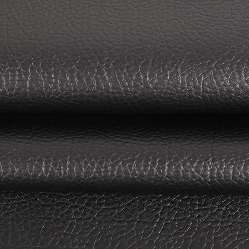 Marine Vinyl Upholstery Faux Leather Fabric, 1 Yard Black | Marine Grade Faux Leather Vinyl by the Yard, Waterproof, Soft & Durable, for Boat, Furniture Upholstery, DIY Sewing Crafts - color: Black, size: 1 Yard 55" x 36" (Pre-cut)