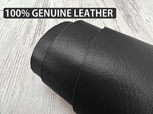 3 Pieces of Black 10x10 Inch Genuine Leather Pieces Real Cowhide Full Grain Sheets for Crafting Leatherworking Leathercraft Repair Crafts Offcuts TPS13526 - color: 3 Pieces of 10x10 Inch (Black)