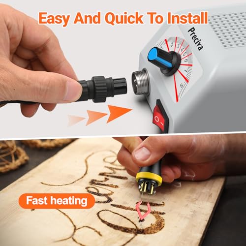 LH20 Portable Wood Burning Pen Kit - 30 Tips, Adjustable Temperature up to 800°C/1472°F, 25W Fast Heating, Safe for Pyrography on Wood & Leather