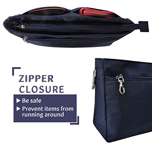 Vercord Expandable Nylon Handbag Purse Organizer Insert Liner Shaper Bag in Bag Navy Medium - color: Navy, size: Medium