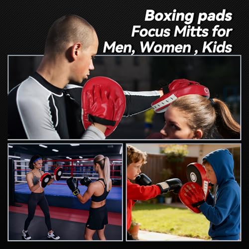 3-in-1 Boxing Training Set, Punching Mitts, Kick Pad and Target Paddle | Martial Arts Target Training Paddle for Taekwondo Karate MMA, Boxing Equipment Sparring for Kids, Teens & Women - style: Punching Mitts
