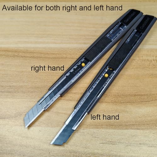 Gebildet 5pcs Right and Left Hand Self-Lock Cutter Knife/Black 9mm Blades /60° Blace Knife/Utility Knife/Graphic Knife (G300) - color: Grey-black Blade