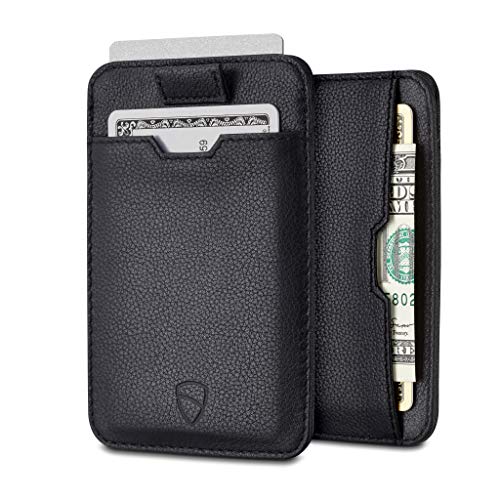 Vaultskin CHELSEA Slim Leather Card Wallet for Men, RFID (Black) - color: Black