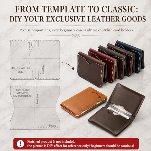 RIVEENY Leather Pattern Templates, Acrylic Card Holder Template for Leather Bag (Style-A)