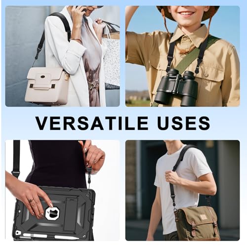 TIMISM Shoulder Strap, 59 inch Adjustable Removable Shoulder Straps, Black | Sturdy Nylon Comfortable Shoulder Strap, Universal Replacement Strap Holder Cross Body for Tablet Case/Camera/Crossbody Bag - size: 1 Strap with Thin Connector