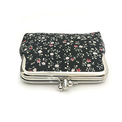 Cute Floral Buckle Coin Purses Vintage Pouch Kiss-lock Change Purse Wallets… - color: 02