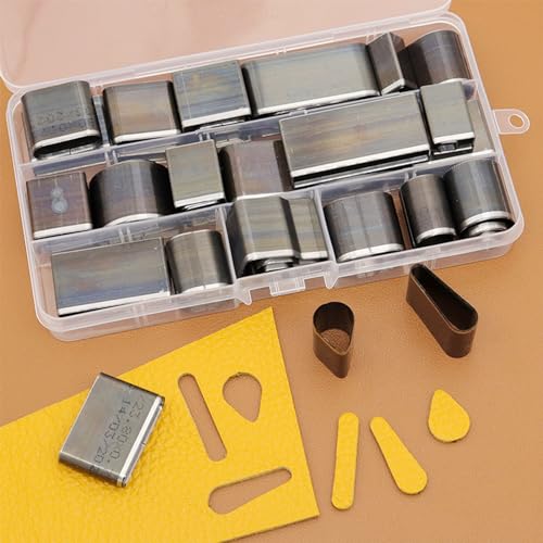 50 PCS Multi-Style Shape Leather Hole Punch Tool Set, Silver Alloy Steel, Easy Storage & Portable, Ideal for Leather Craft - style: 51PCS