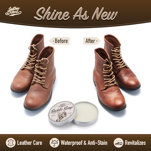 Saddle Soap for Leather,Leather Nerd Leather Cleaner Conditioner for Boots - size: 4.23 Oz Saddle Soap Kit