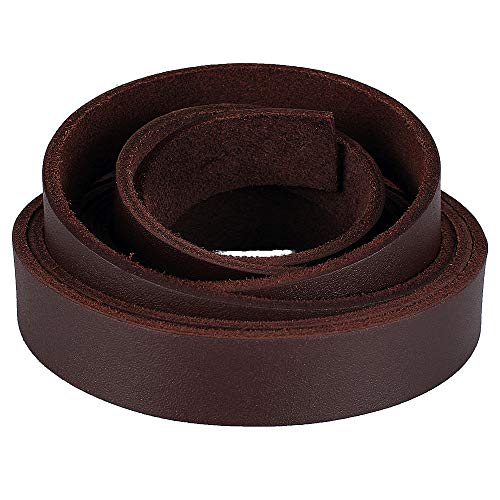 (TM) Genuine Leather Strap Leather Strip 3/4 Inch Wide and 72 Inches Long, Chocolate Brown - color: Chocolate, size: 3/4inches_2yards