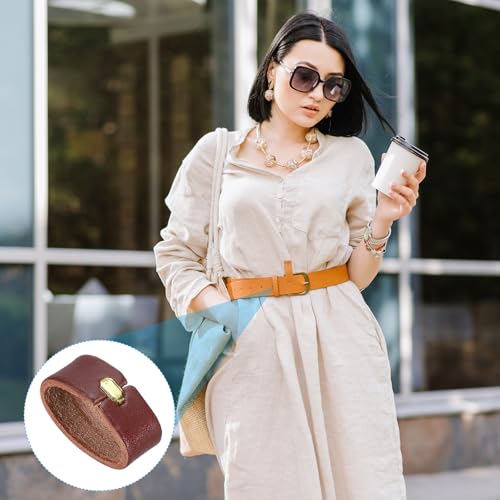 PATIKIL Leather Loop Keeper, Leather Loops Belt Keeper Loops Retainer Straps Replacement, - color: Reddish Brown, size: 0.9"/1"