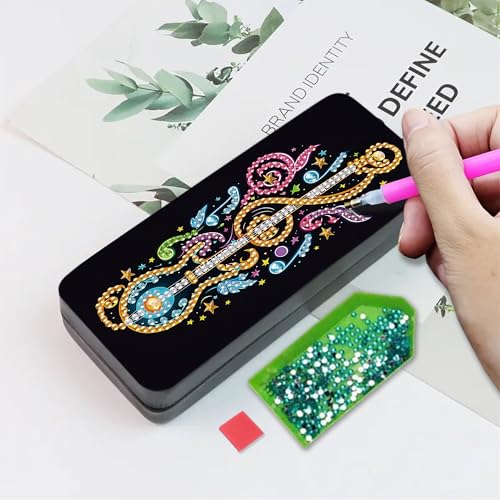 DIZAKIM 1pcs 5d Diamond Art Kits for Adults Small Diamond Painting Kit Gem Art Paint by Diamonds Dots Eyeglasses Case DIY for Beginner Women (#8) - color: #8