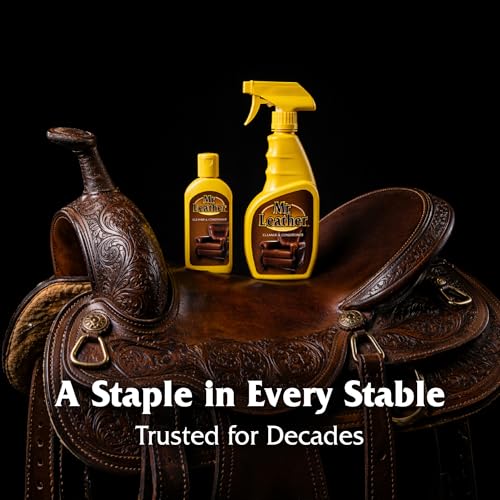 MR. LEATHER Cleaner & Conditioner Spray, Safe for All Leather & Vinyl, 16oz | Made with Natural Oils, Hydrating & Water-Repelling Spray, Ideal for Leather Furniture, Sofa, Auto Interior, Shoes & Bags - size: 16 Fl Oz (Pack of 1)
