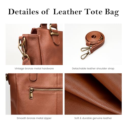 befen Soft Genuine Leather Purses for Women Medium Tote Satchel Handbags | Real Leather, Crossobody Strap, RFID Blocking, Card Slots, Multi-Pocket, Top Handle