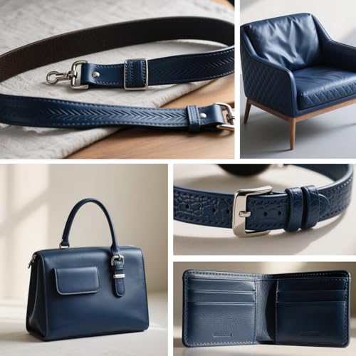 RingSun 24''X24'' Blue Leather Sheets for Crafts (2mm), Full Grain Leather Tooling Leather - color: Blue, size: 24''X24''