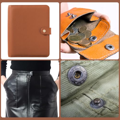 HARFINGTON 25 Set Leather Snap Fasteners Kit 15mm Metal Snap Button Press Studs Leather Rivets Snaps with 3 Setter Tools for Clothes Jackets Jeans Wears Bags, Bronze - color: Bronze, size: 15mm