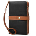 Small Wallet Women RFID Blocking Vegan Leather Slim Thin Bifold Credit Card Wallet Passport Holder Ladies Travel Wallet Mini Purse with Zipper Pocket - color: Black Brown