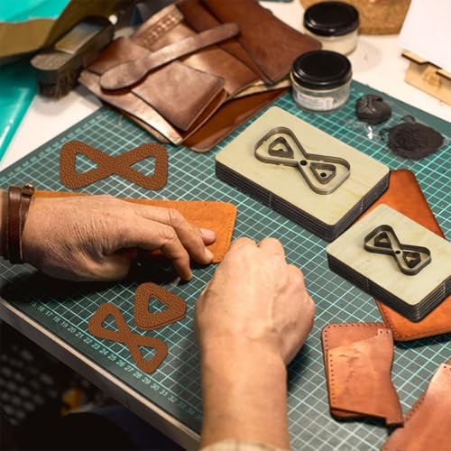 GLOBLELAND 2 Pcs Patchwork Leather Cutting Die Set Cutting Wooden Base Dies Leather Punch Die Cut Templates for Handmade DIY Craft Cloth - style: Patchwork