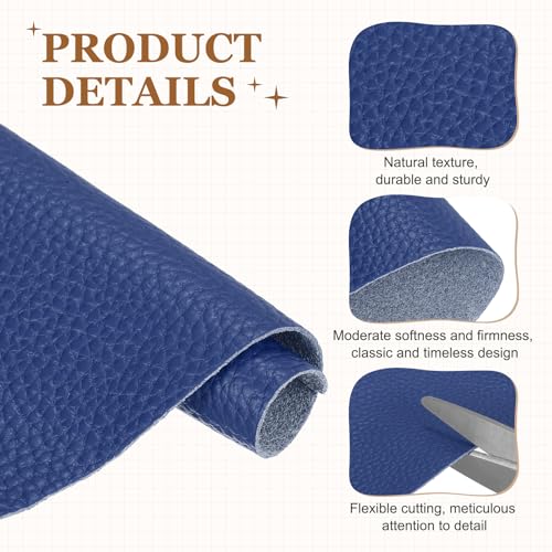 MECCANIXITY Top Grain Leather Sheet 11.8 x 7.9 Inch Natural Cow Leather 0.8mm Fabric Pieces for DIY Craft Furniture Office Belts Notebook Covers, Dark Blue - color: Dark Blue, size: 0.8mm