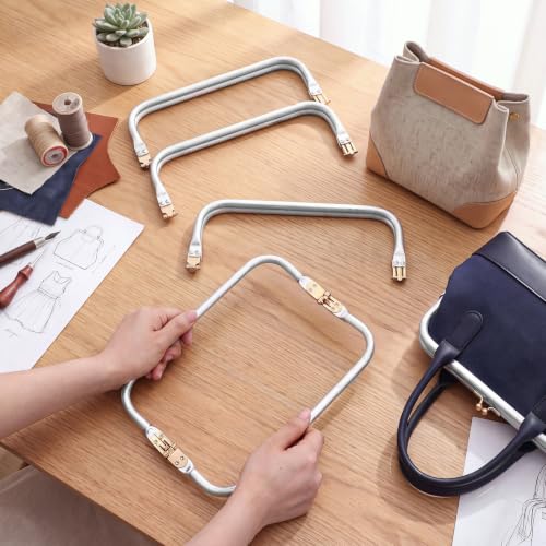MorningRo 10 Inch 4 Pcs Metal Purse Frame | Rectangle Lock Frame Kiss Lock Clasp Purse Hardware Replacements for DIY Sewing Bag Clutch Crafts Making Supplies - size: 10 Inch