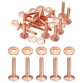 HARFINGTON 15Set Copper Rivets and Burrs Washers 10x3.3x19mm Dimpled Finish Solid Leather Rivet Fastener Studs Posts for Leather DIY Craft Belts Wallets Collars, Copper Tone - color: Copper Tone, size: 10x3.3x19mm