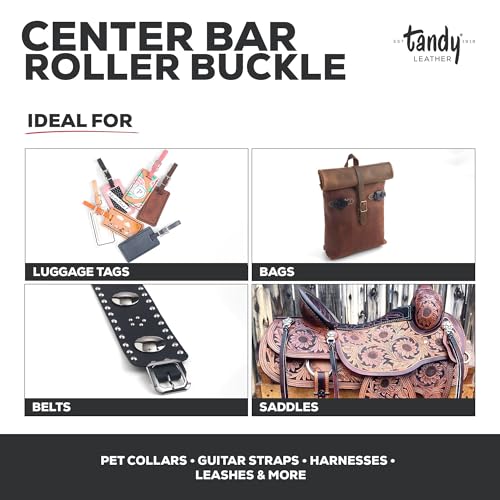Tandy Leather Engraved Strap Buckle - Secure and Reliable Design Adds Classic Detail to Leather Craft Projects for Stylish Finish - Fits Belts, Guitar Straps, Bags, Harnesses - 3/4 Inch